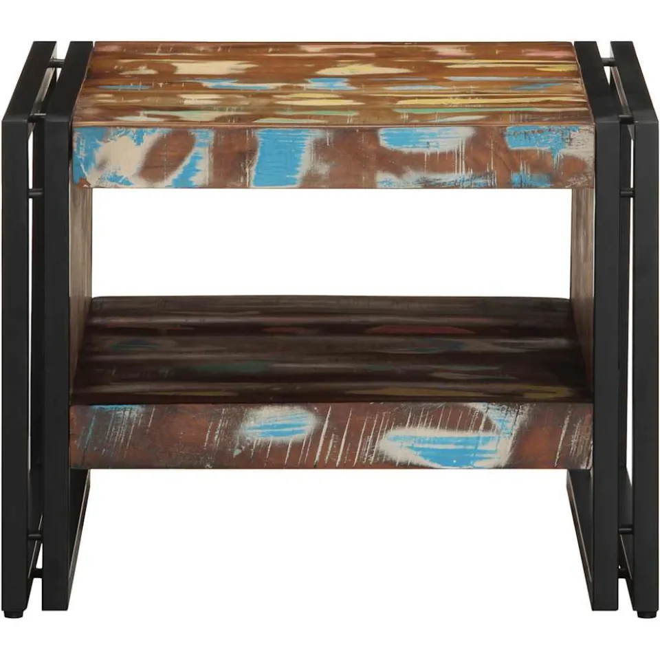 vidaXL Salontafel 50x50x38 cm massief gerecycled hout meerkleurig, foto 2