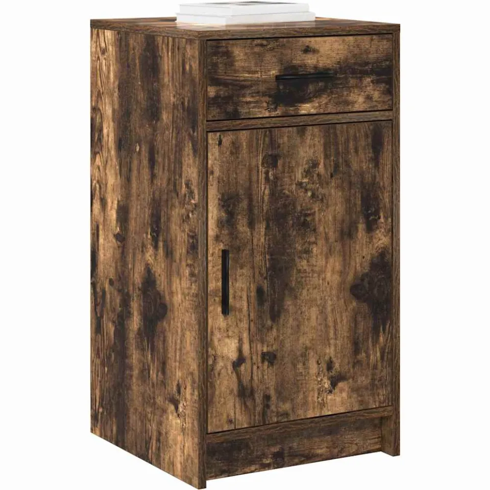vidaXL Dressoir Gerookt eiken 40 x 40,5 x 75 cm Bewerkt hout