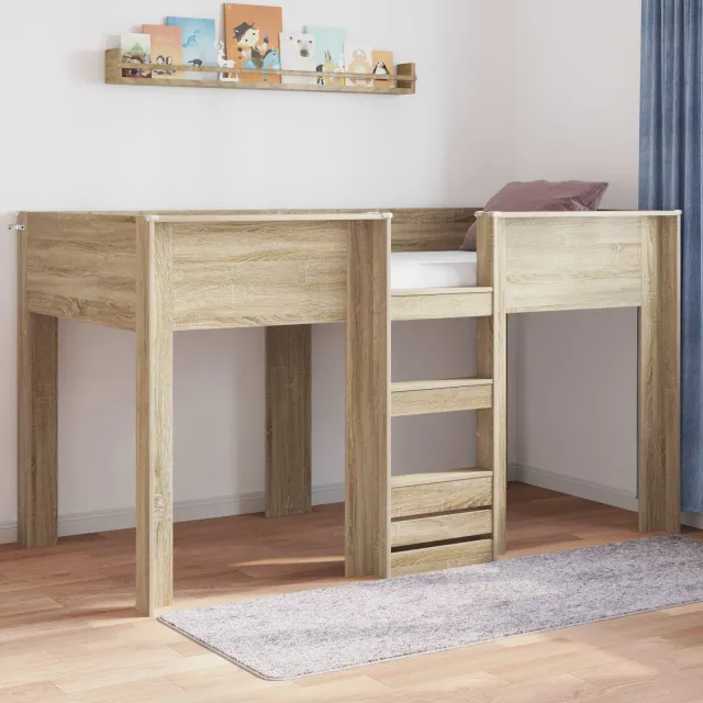 vidaXL Bunk Bed voor Kinderen Sonoma Eiken 80 x 200 cm Bewerkt hout Bruin