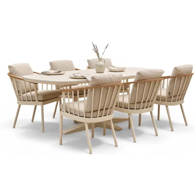 Apple Bee Condor/Zanzibar Dining Tuinset 220 cm - 7 Delig Oyster