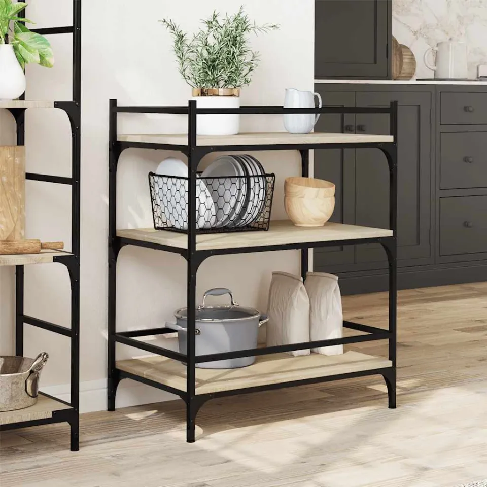 vidaXL Keukentrolley 65x40x86,5 cm bewerkt hout sonoma eikenkleurig, foto 4