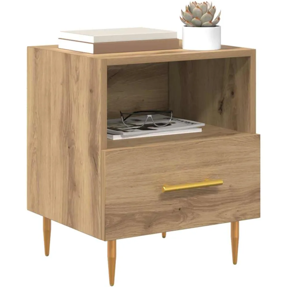 vidaXL Nachtkastje Bruin 40 x 35 x 47,5 cm Bewerkt hout