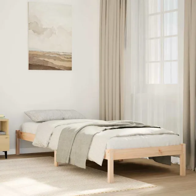 vidaXL Bedframe extra lang zonder matras massief grenenhout 100x210 cm Bruin