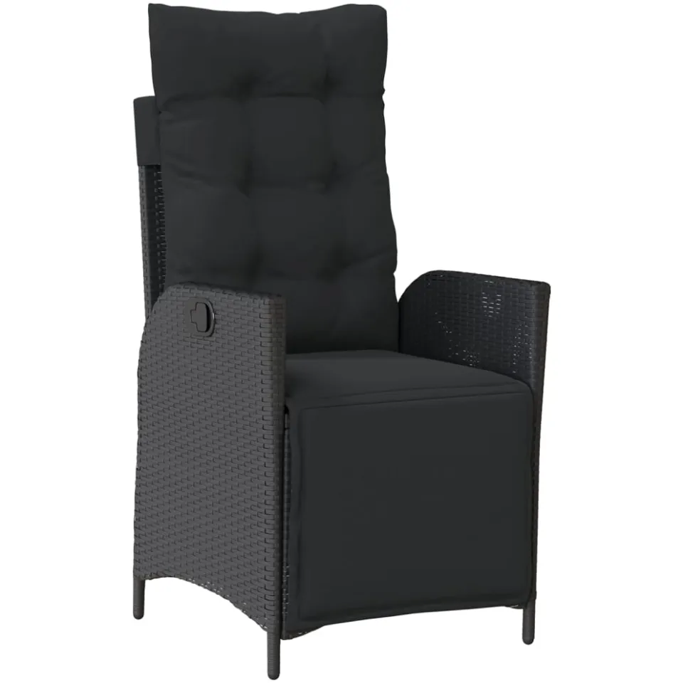 vidaXL 9-delige Tuinset poly rattan zwart