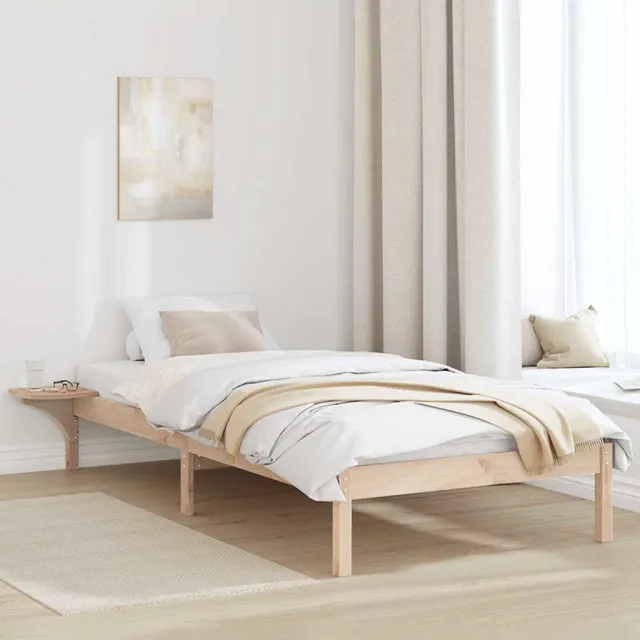 vidaXL Bedframe Naturel 75 x 190 cm Massief grenenhout Bruin