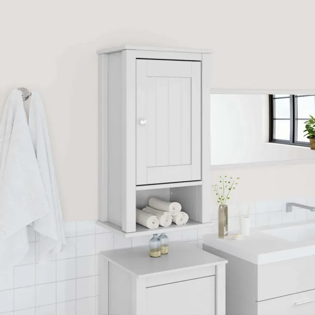 vidaXL Badkamerkast BERG 40x27x71,5 cm massief grenenhout wit