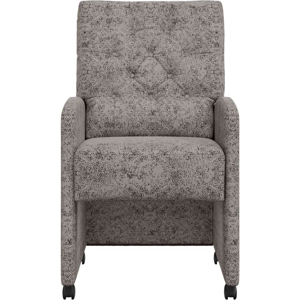vidaXL Eetkamerstoelen met Wieltjes 2 st Nep Suede Leer Lichtgrijs, foto 4