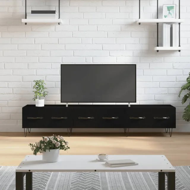 vidaXL Tv-meubel 150x36x30 cm bewerkt hout zwart, foto 2