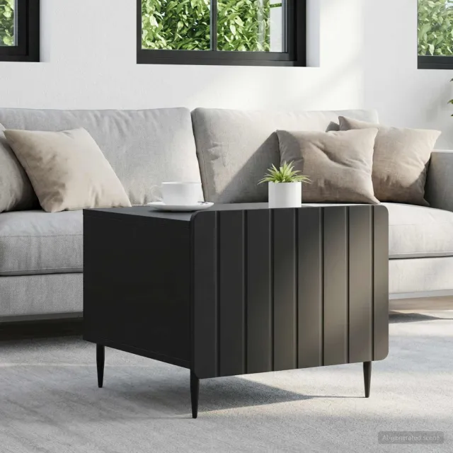 vidaXL Salontafel met lade Zwart 49 x 50 x 42 cm Bewerkt hout, foto 2