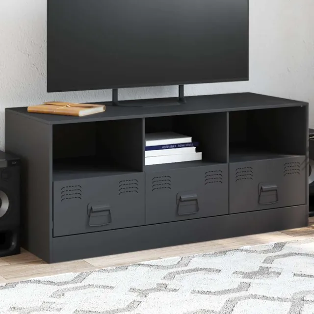 vidaXL Tv-meubel 99x39x44 cm staal antracietkleurig, foto 2