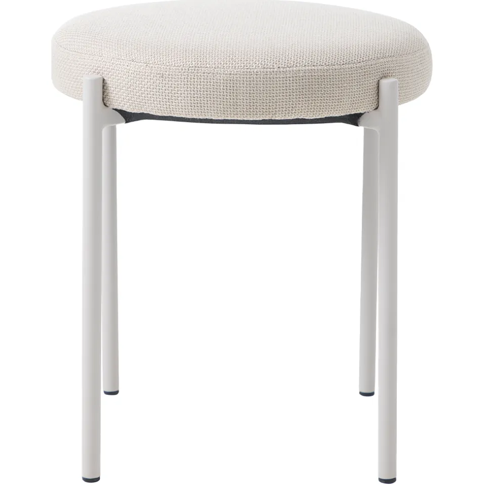 Olivine Pico metalen krukje beige - met stoffen zitting - 48 cm