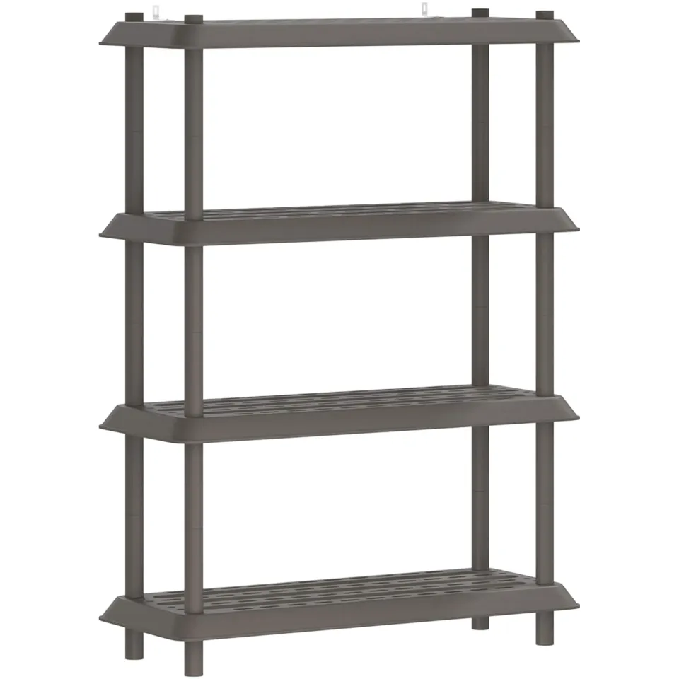 vidaXL Plankenunit 4-laags 100 x 40 x 136,5 cm PP Lichtgrijs