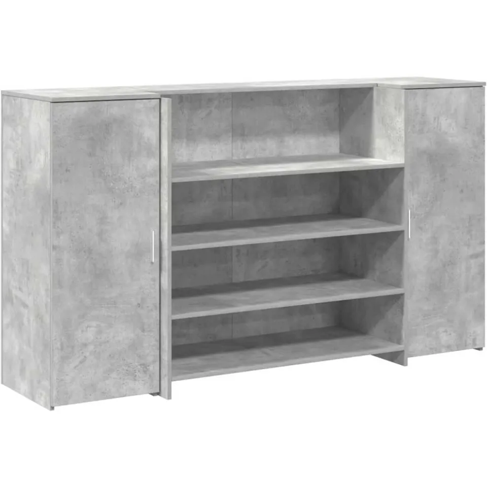 vidaXL Receptiebalie 180x50x103,5 cm bewerkt hout betongrijs grijs, foto 3