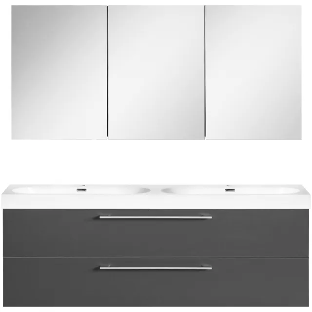 Differnz Badkamermeubelset Differnz Somero Met Keramiek Wastafel 120 cm Antraciet (Inc. Spiegelkast)