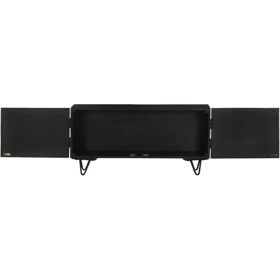 vidaXL Tv-meubel 90x30x45 cm massief mangohout zwart, foto 3