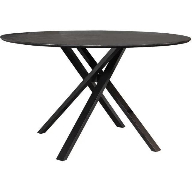 Lizzely Garden & Living Eettafel rond Ronsi Antoinette zwart 130cm ronde tafel MDF eetkamertafel