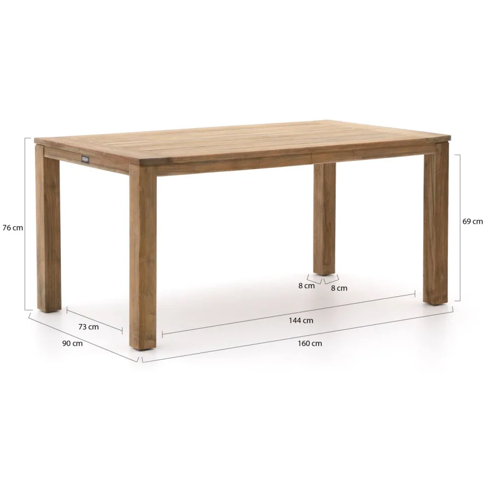Intenso Furniture Intenso Tropea/ROUGH-S 160cm dining tuinset 5-delig bruin, foto 3