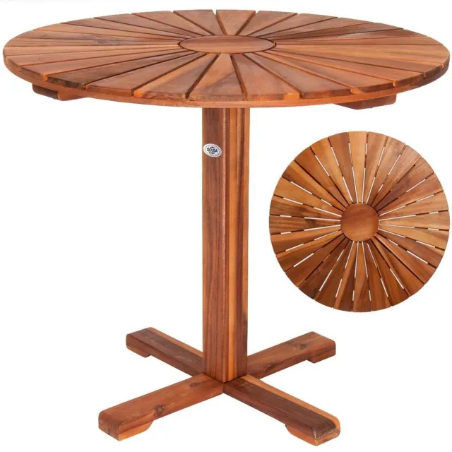 Casaria Bijzettafel Rond – Ø 70,5 cm Acaciahout 4 Poten - Bruin