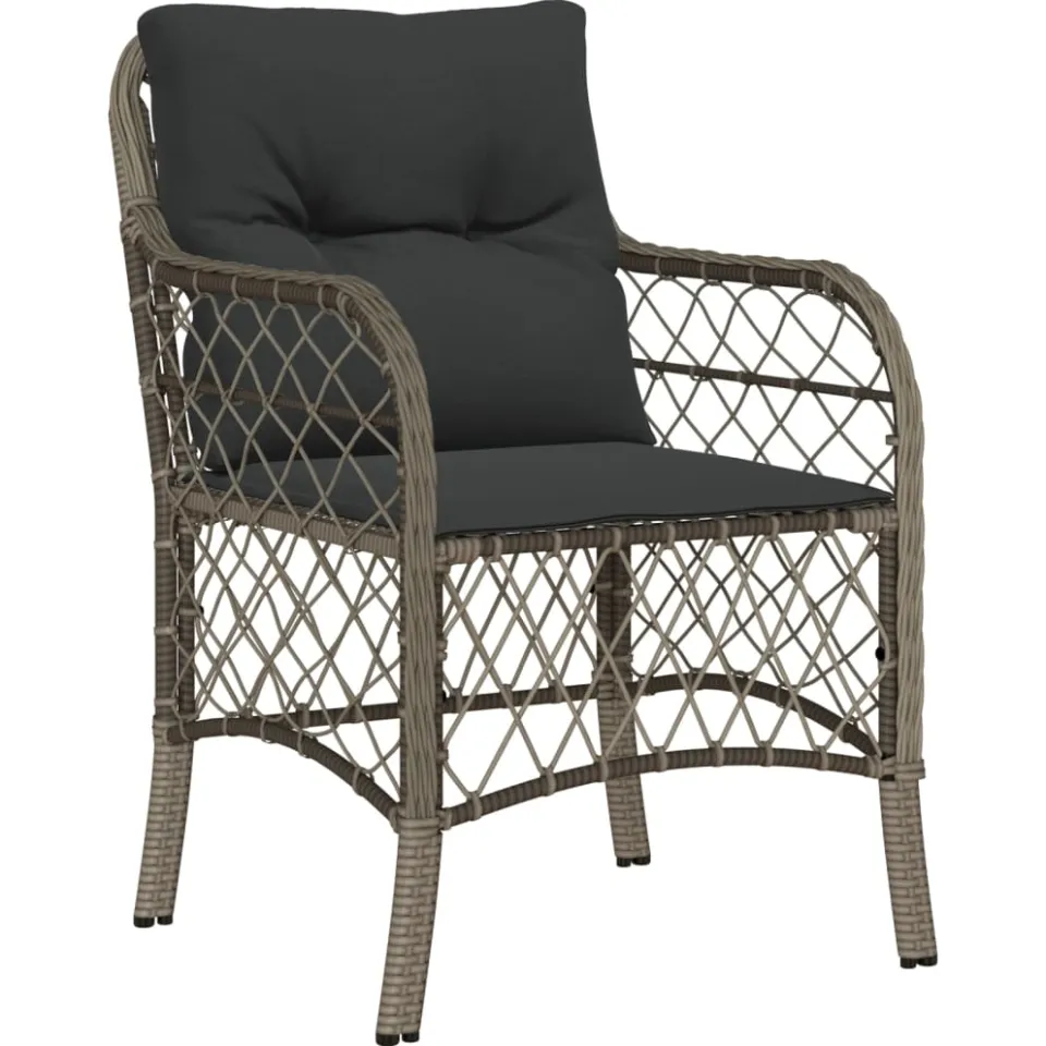 vidaXL 7-delige Tuinset met kussens poly rattan grijs, foto 3