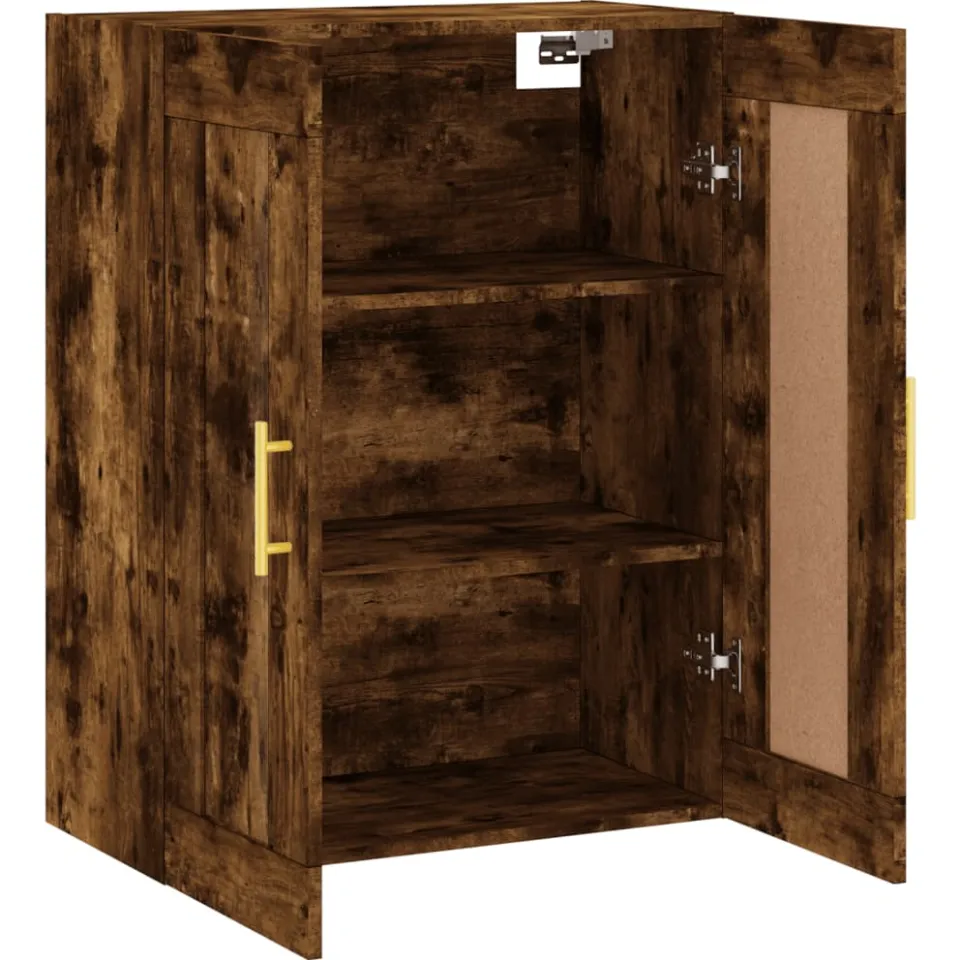 vidaXL Wandkast 69,5x34x90 cm bewerkt hout gerookt eikenkleurig, foto 4