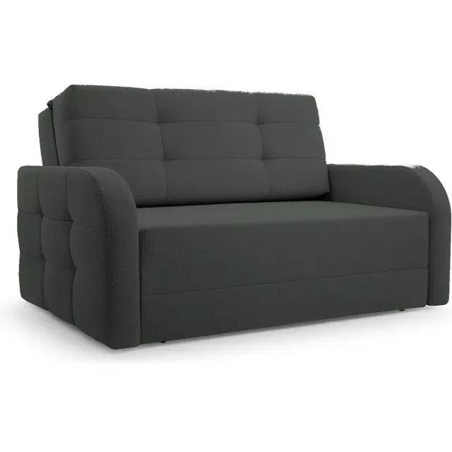 AJE Meubles B.V. Porto 120 - Slaapbank - Compact en Multifunctioneel - 141 x 100 x 90 cm - Eenvoudig Uitklapbaar & Decoratieve Stiksels - Donkergroen (BRAGI 78)