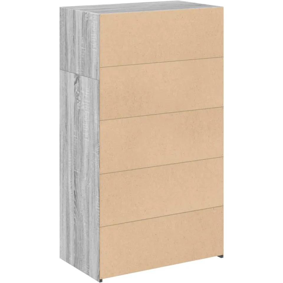 vidaXL Hoge kast 70x41x124 cm bewerkt hout grijs sonoma eikenkleurig, foto 4