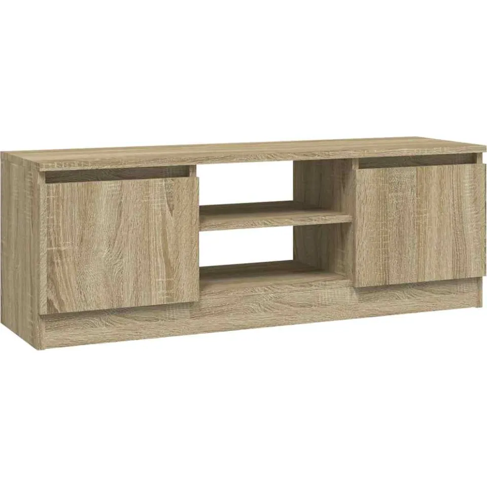 vidaXL Tv-meubel met deur 102x30x36 cm sonoma eikenkleurig Bruin