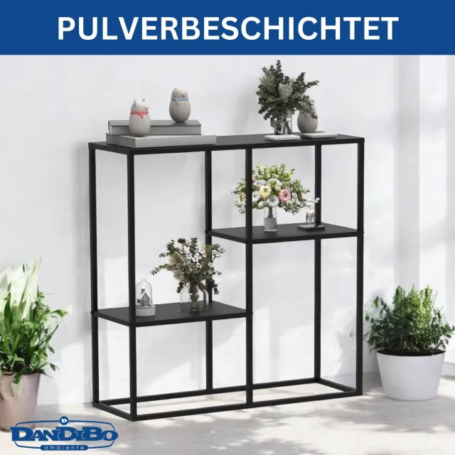 ‎DanDiBo DanDiBo Consoletafel smal - Zwart metaal - 80 x 80 x 26 cm