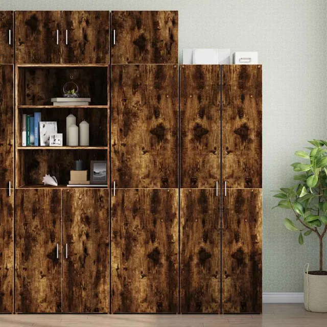 vidaXL Opbergkast smal 50x42,5x225 cm bewerkt hout gerookt eikenkleur Bruin