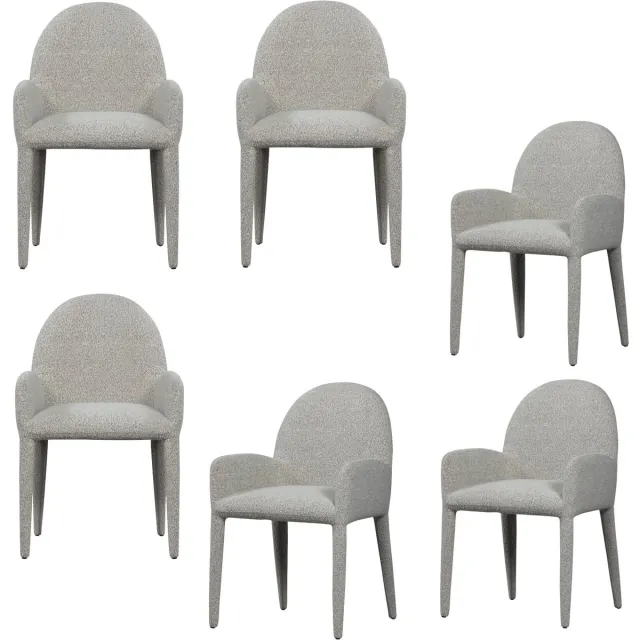 vtwonen Elegance Eetkamerstoelen - Polyester - Greige - Set van 6 Grijs
