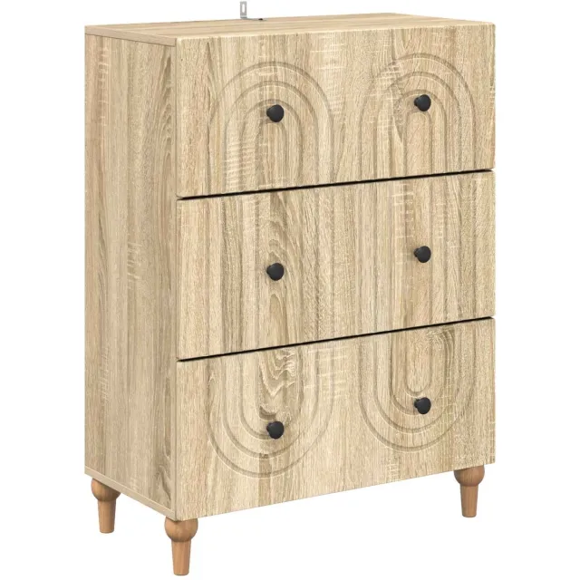 vidaXL Ladekast - Sonoma - Eiken - 66 - x - 34,5 - x - 90 - cm - Bewerkt - hout Sonoma eiken