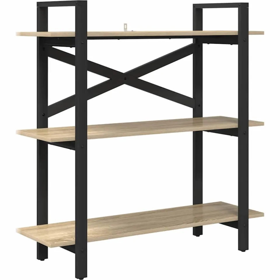 vidaXL Boekenkast 3-laags 100 x 33,5 x 102 cm Bewerkt hout bruin, foto 3