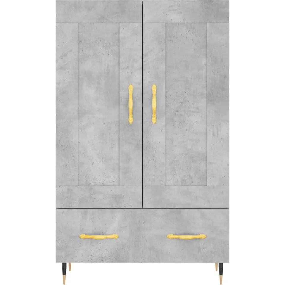 vidaXL Hoge kast 69,5x31x115 cm bewerkt hout betongrijs