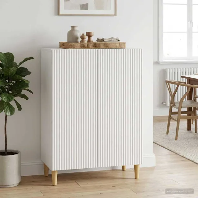 vidaXL Dressoir Wit 66 x 34,5 x 90 cm Bewerkt hout, foto 2