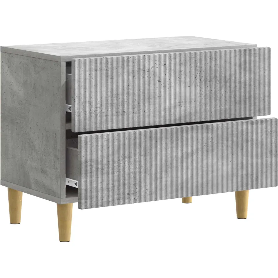 vidaXL Nachtkastje met lade Betongrijs 62 x 34,5 x 48 cm Bewerkt hout grijs, foto 3