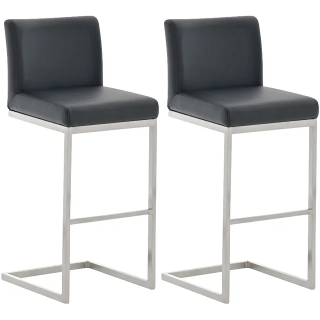 Luxe Comfort Barkruk - Set van 2 - Kunstleer - Zwart