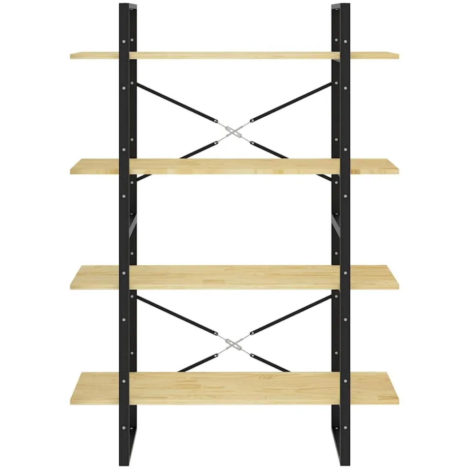 vidaXL Boekenkast met 4 schappen 100x30x140 cm massief grenenhout bruin, foto 4