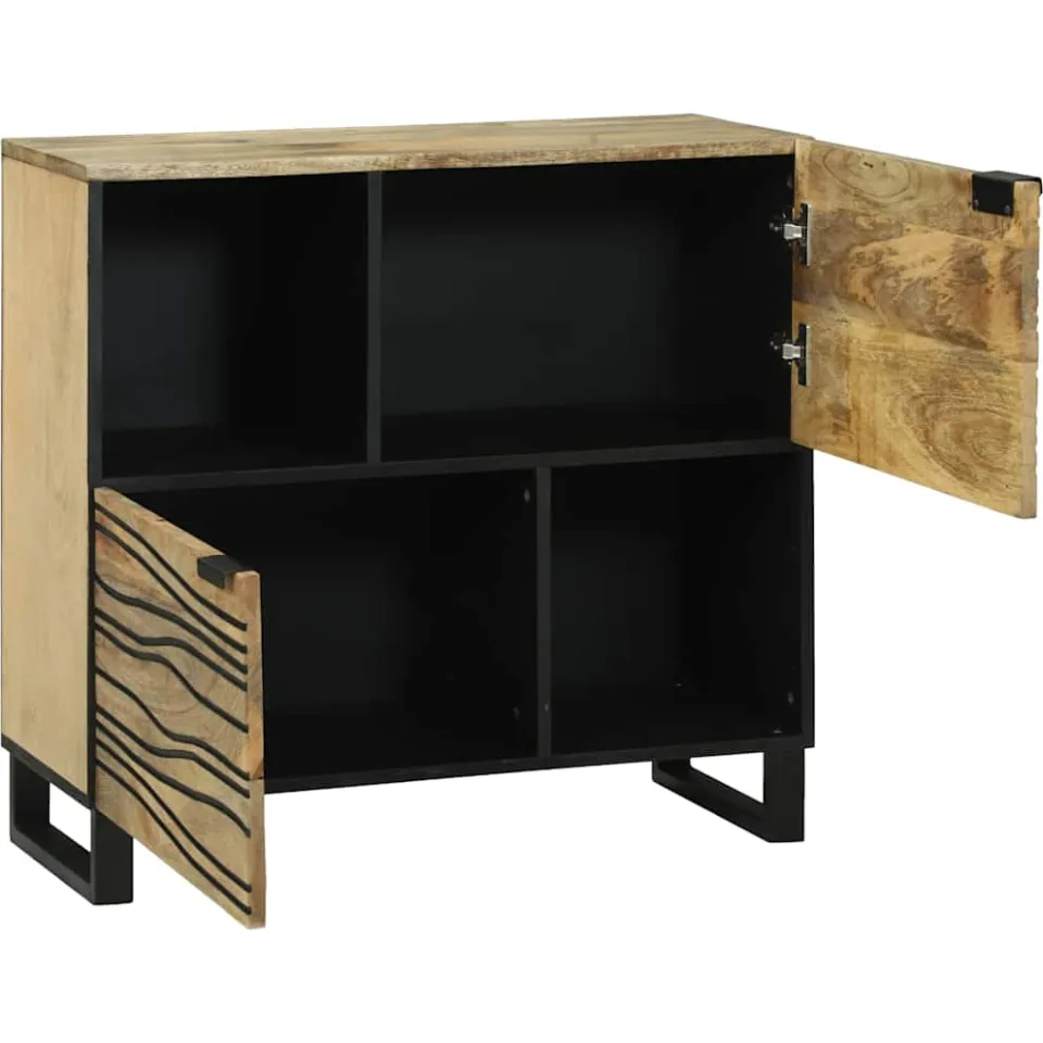 vidaXL Dressoir Bruin 80 x 33 x 75 cm massief mangohout, foto 2