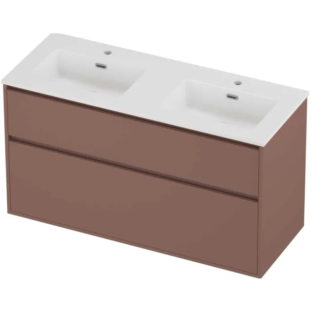 Proline Tribute Badmeubelset Porselein Elegant 2 Gaten 120x46x67 cm Glans Wit Beauty Blush Rosé Goud