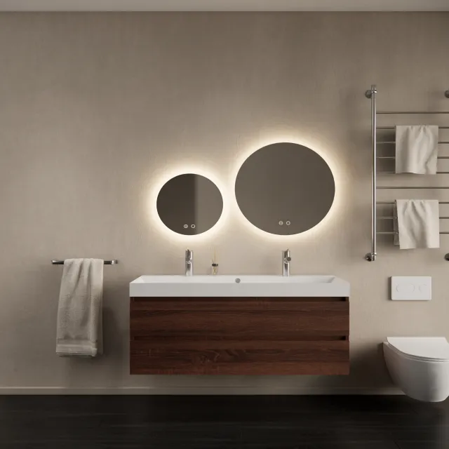 Gliss Design Badkamermeubelset Gliss Design Milan Met Lako Wastafel 120 cm Choco Eiken (Keuze Wastafel)