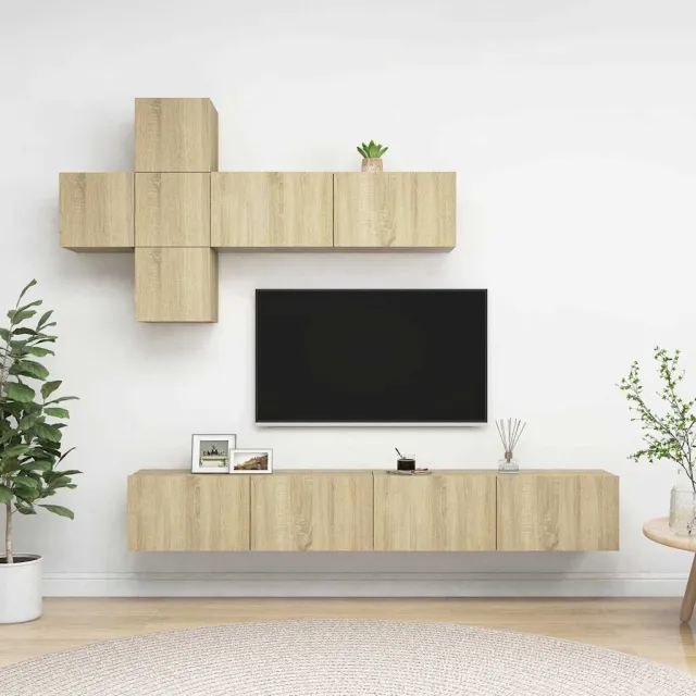 vidaXL 7-delige Tv-meubelset bewerkt hout sonoma eikenkleurig, foto 2