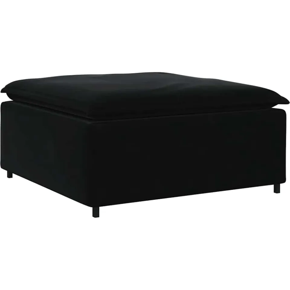 vidaXL Modulaire bank met voetenbank en kussens fluweel zwart, foto 4