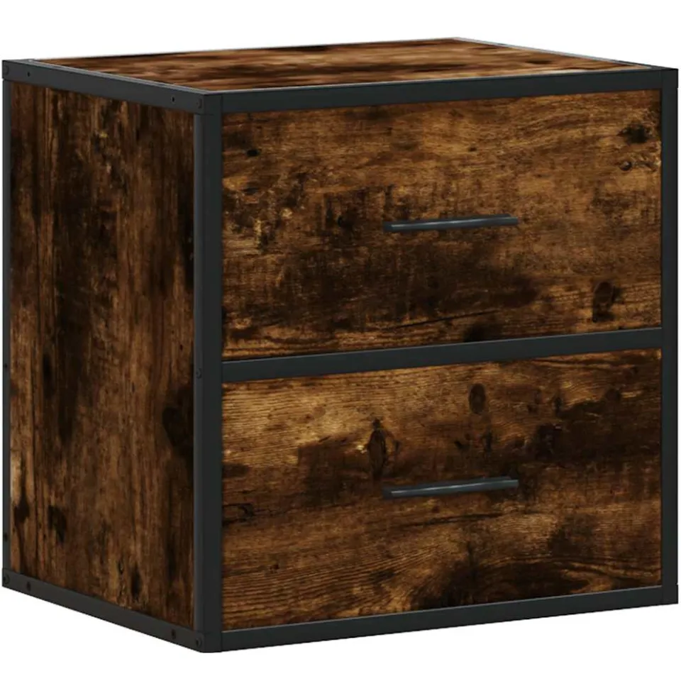 vidaXL Nachtkastje wandgemonteerd 40x31x39,5 cm gerookt eikenkleurig Bruin