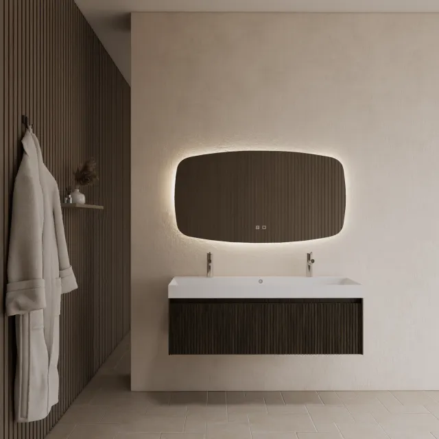 Gliss Design Badkamermeubel Gliss Design Timotheus 140 cm Charcoal (Keuze Wastafel) Zwart