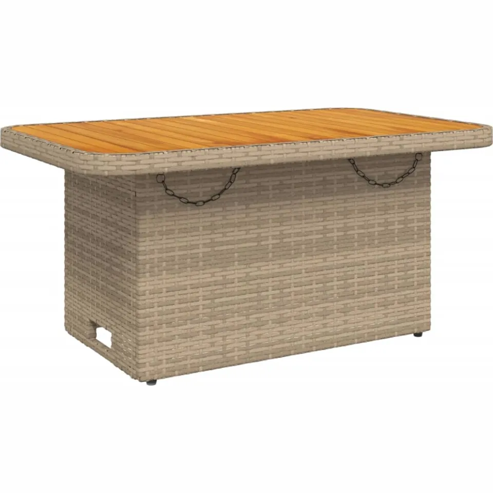 vidaXL 4-delige Tuinset met kussens poly rattan beige, foto 3