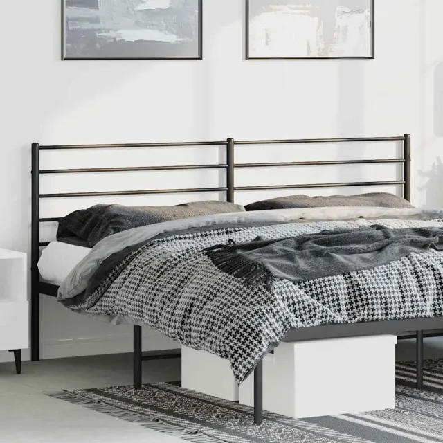 vidaXL Vervangend hoofdbord metaal zwart 193 cm
