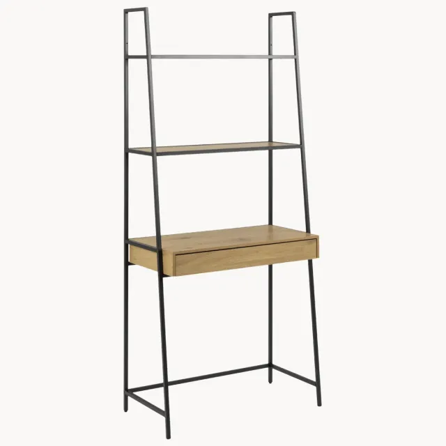 AC Design Wandtafel Seaford met planken Zwart