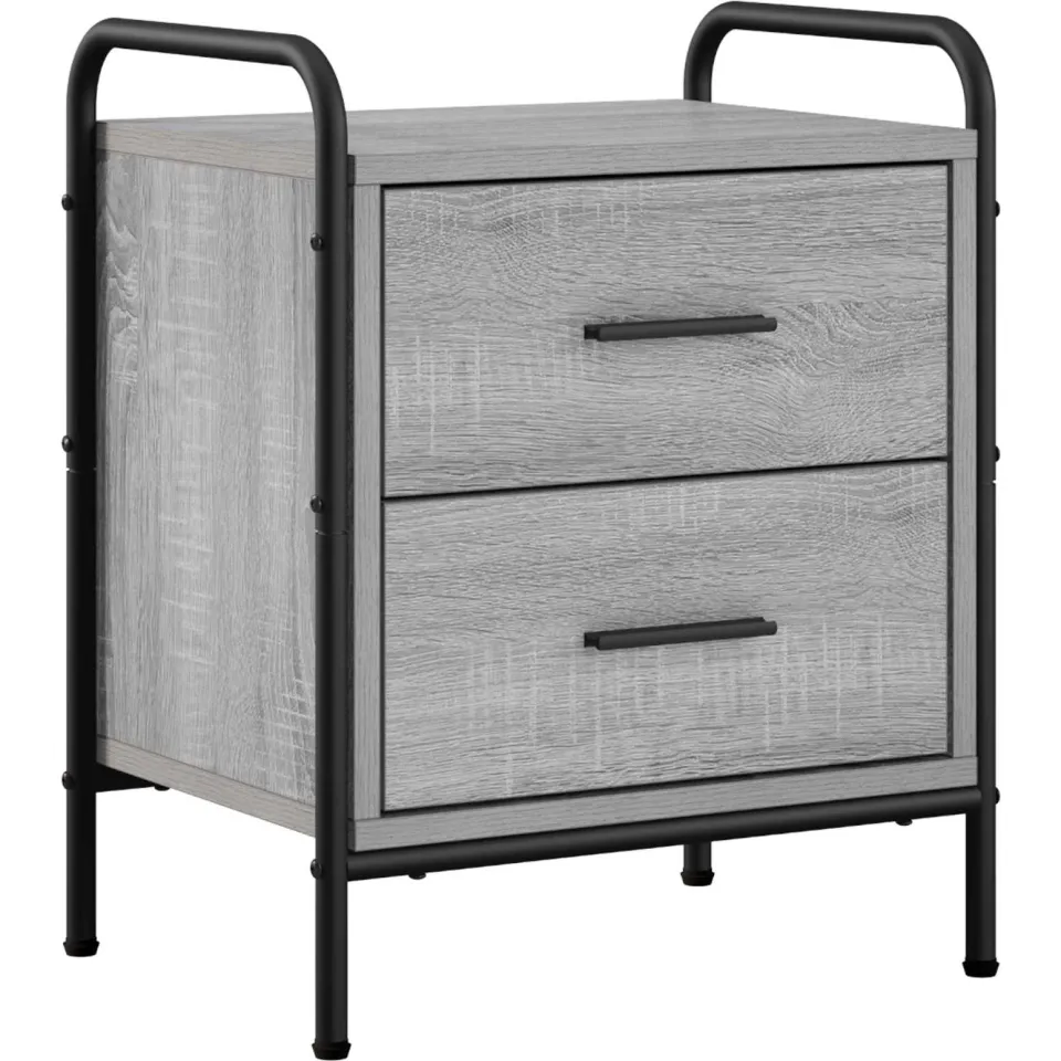 vidaXL Nachtkastje 2 st Grijs Sonoma 40 x 30 x 50 cm Bewerkt hout