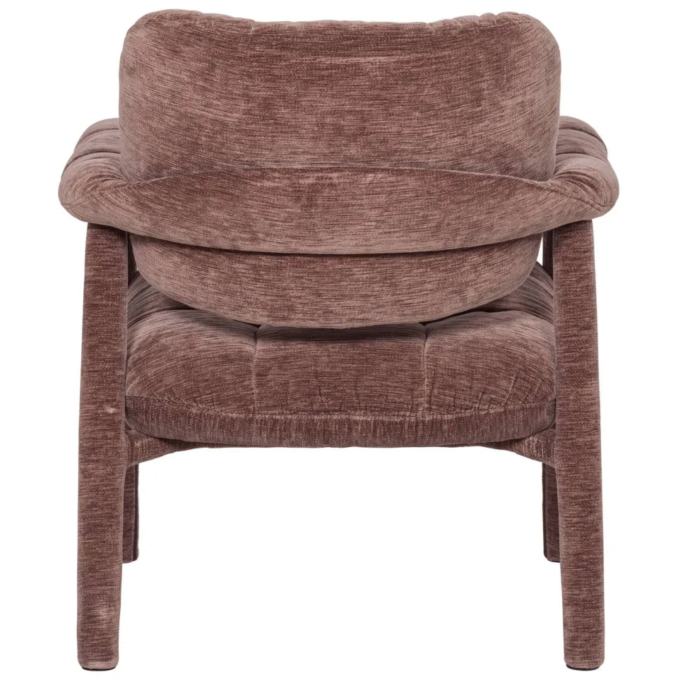 WOOOD Loom Fauteuil - Chenille - Structuur Oudroze - 81x72x73, foto 3