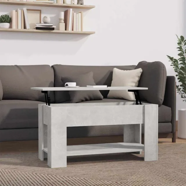 vidaXL Salontafel 101x49x52 cm bewerkt hout betongrijs grijs, foto 2
